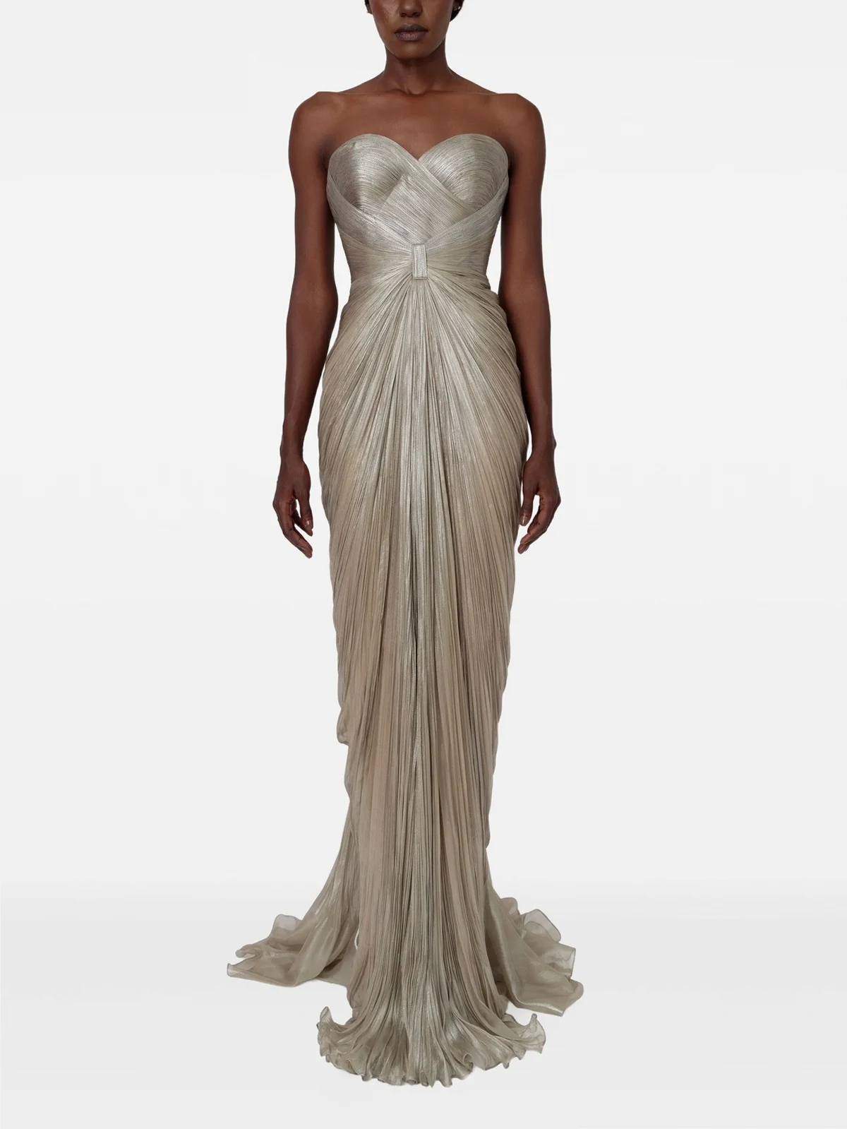 Schulterfreies Iolanda Maxikleid mit Falten