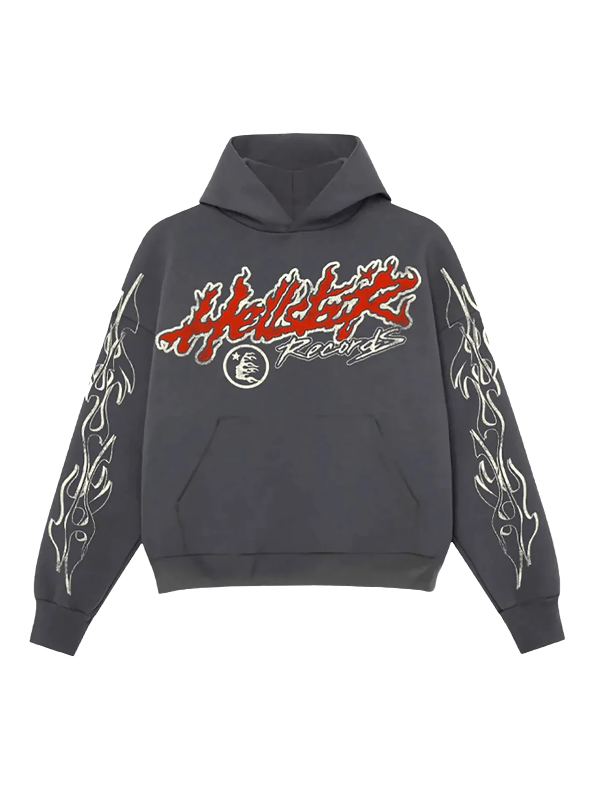 Records Tour flame-print hoodie
