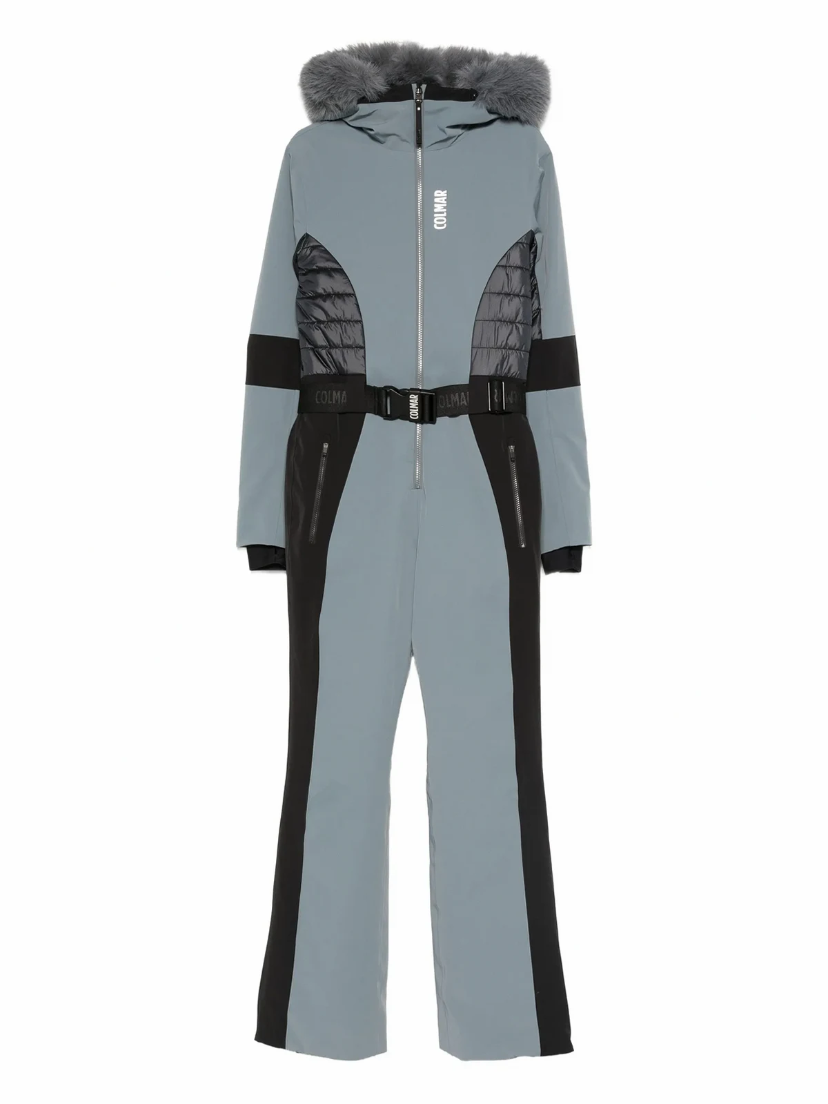 quilted belted ski suit