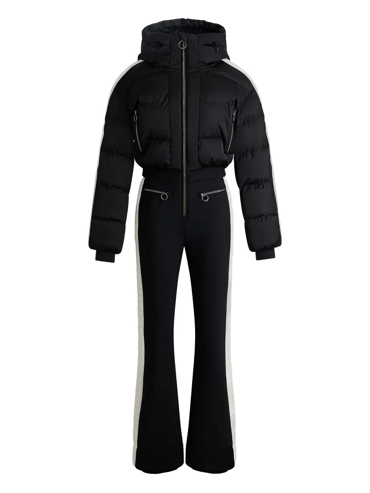 quilted panelled ski suit