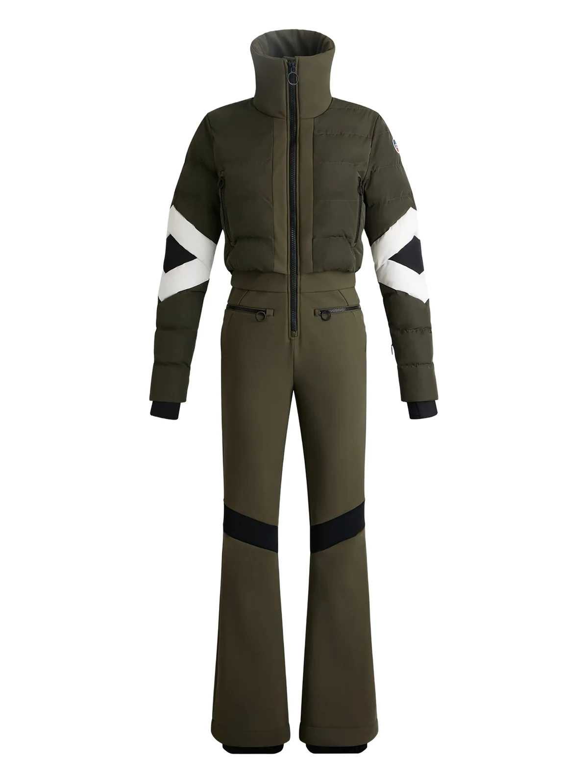 quilted panelled ski jumpsuit