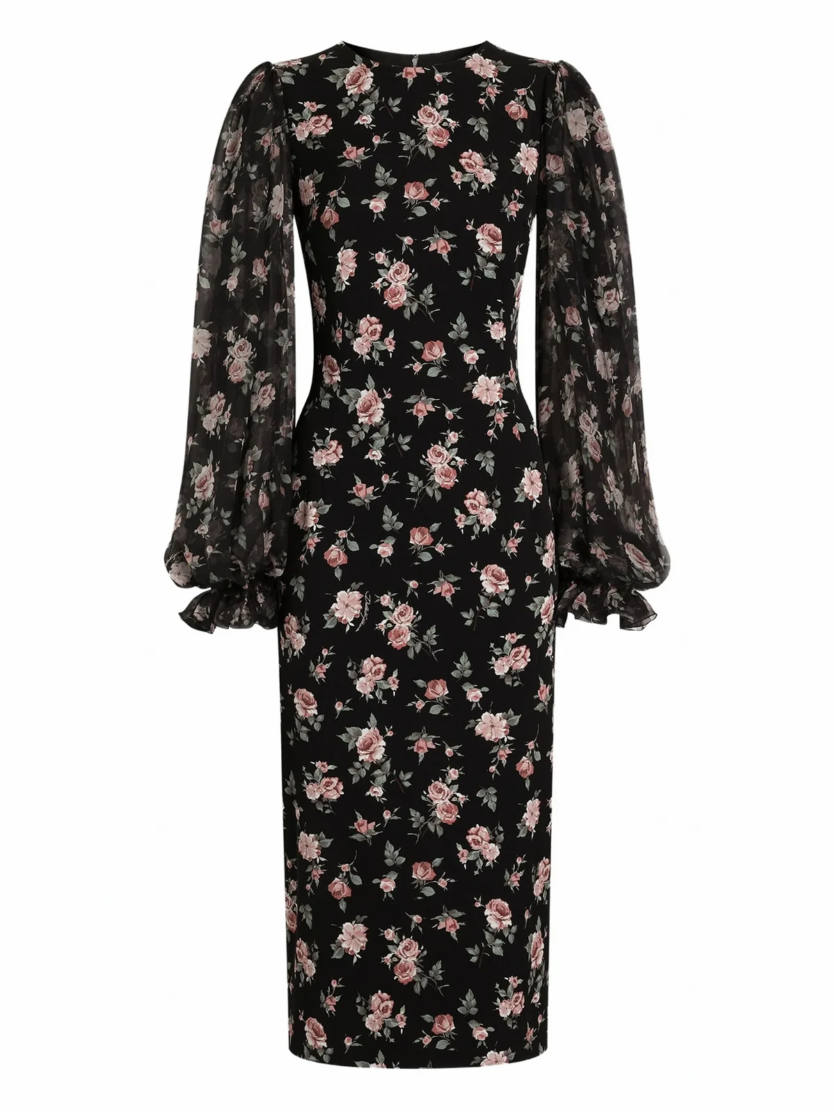 Midikleid mit Puffärmeln