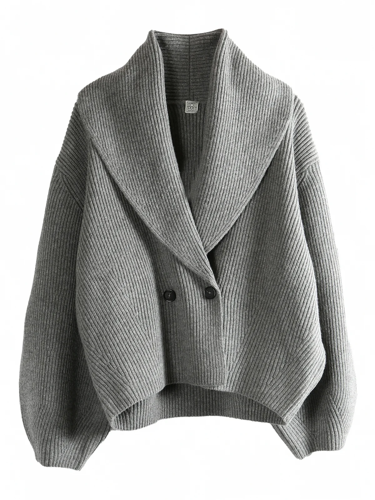 double-breasted shawl-lapel cardigan