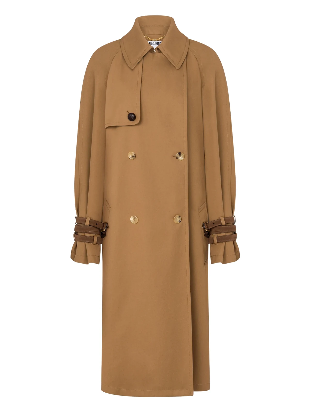 buttoned-cuff double-breasted coat