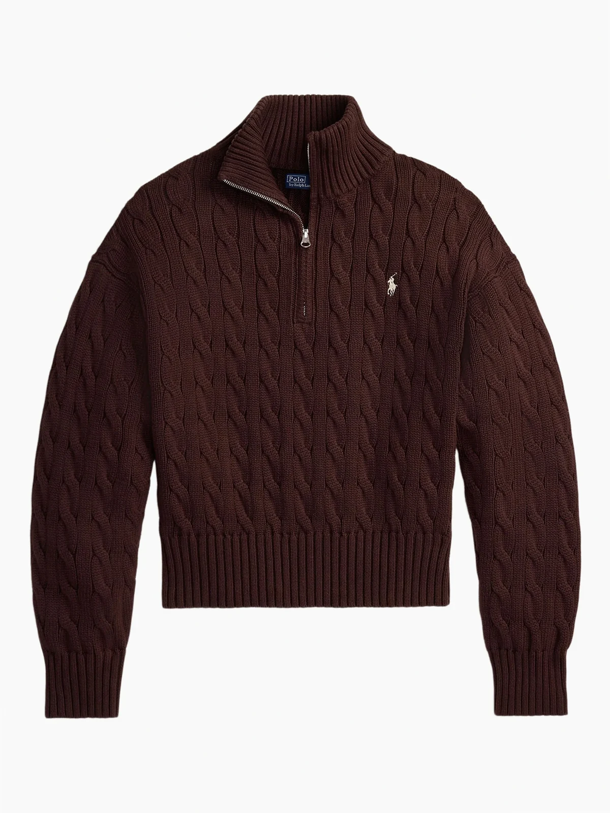 Polo Pony Pullover mit Zopfmuster