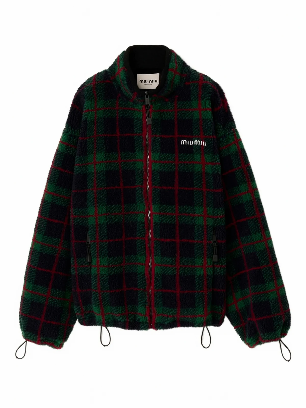 checked zipper jacket