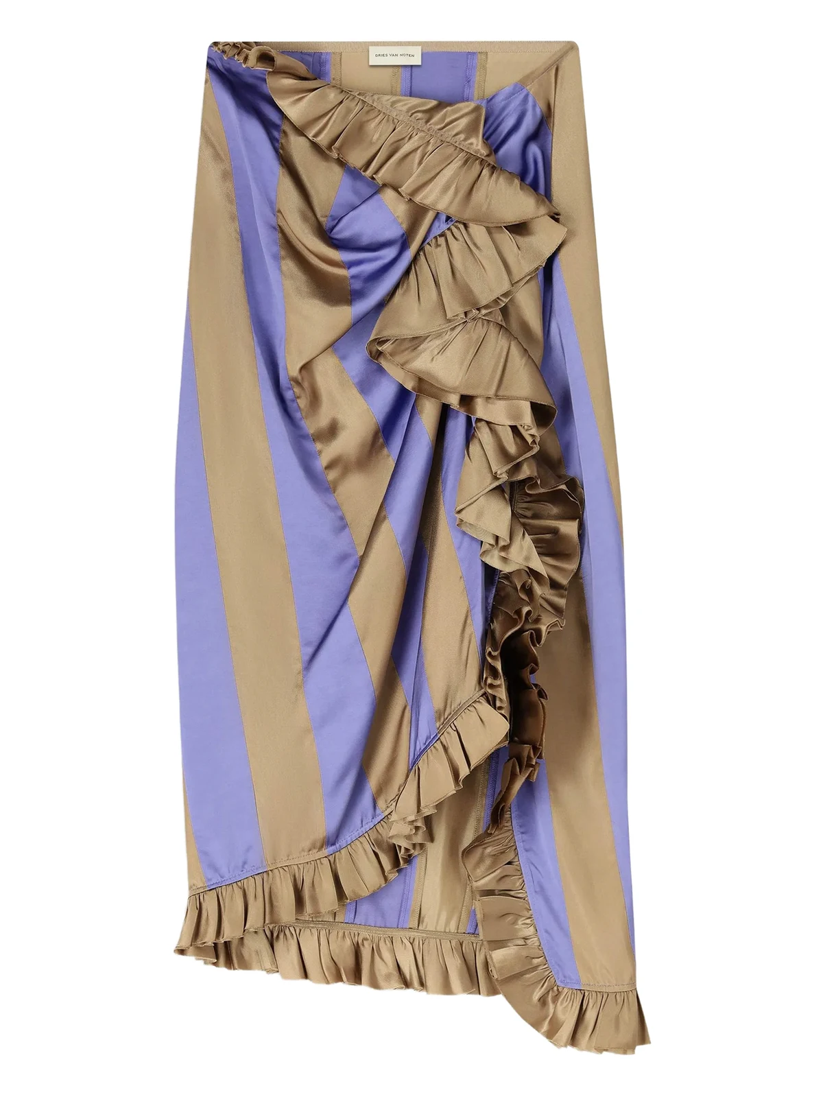 Gestreifter Midirock mit Rüschen