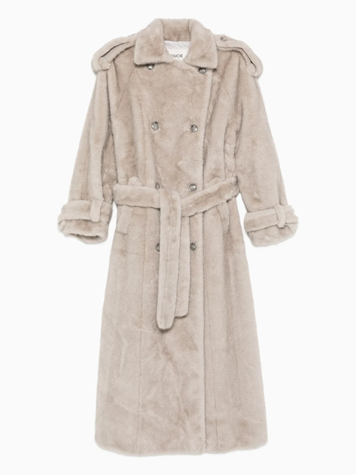 Doppelreihiger Thalia Mantel aus Faux Fur