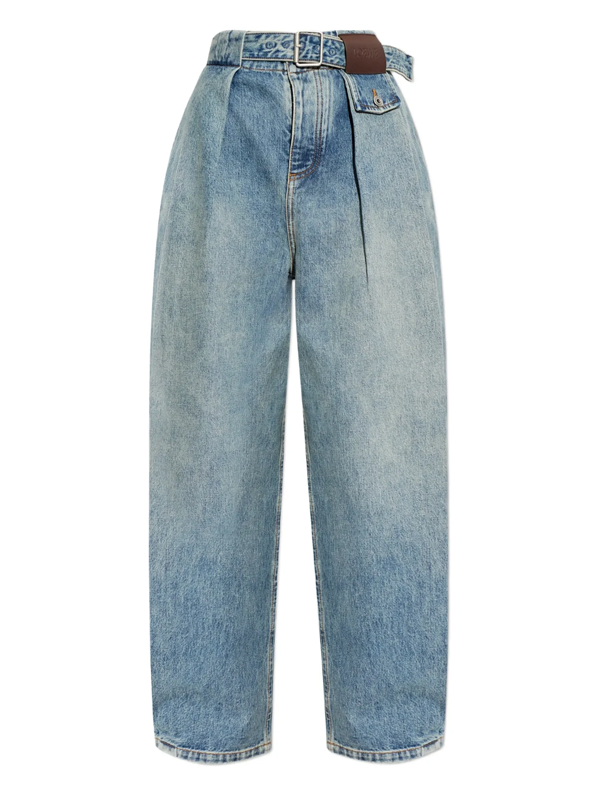 belted pleated jeans