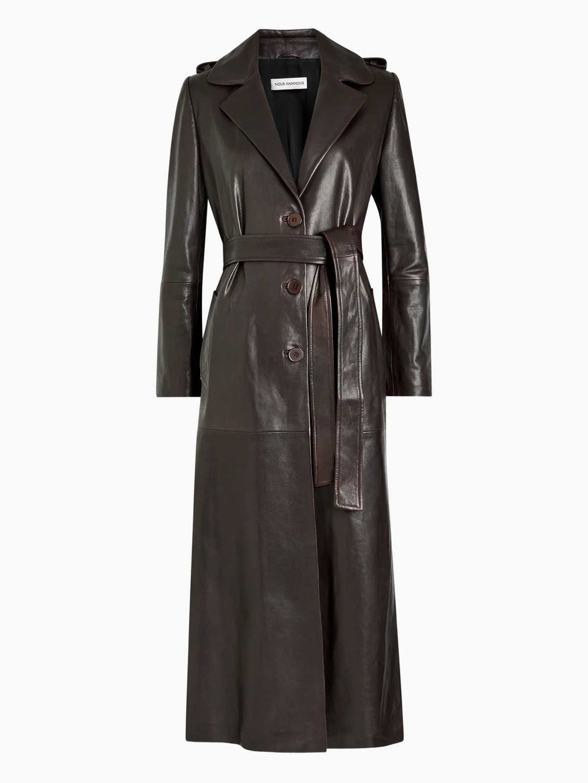 Scarlett belted leather trench coat