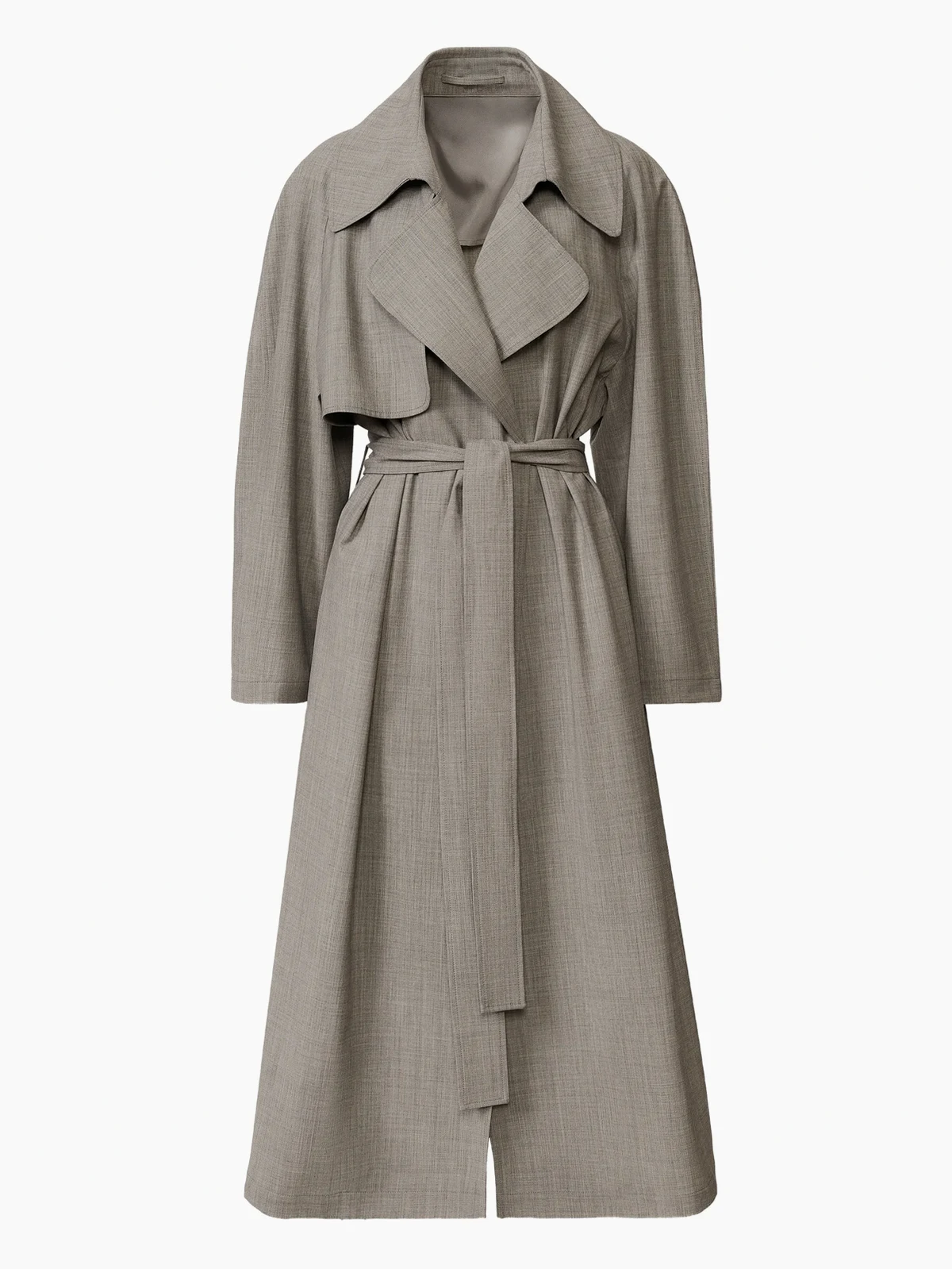 belted collar trench coat