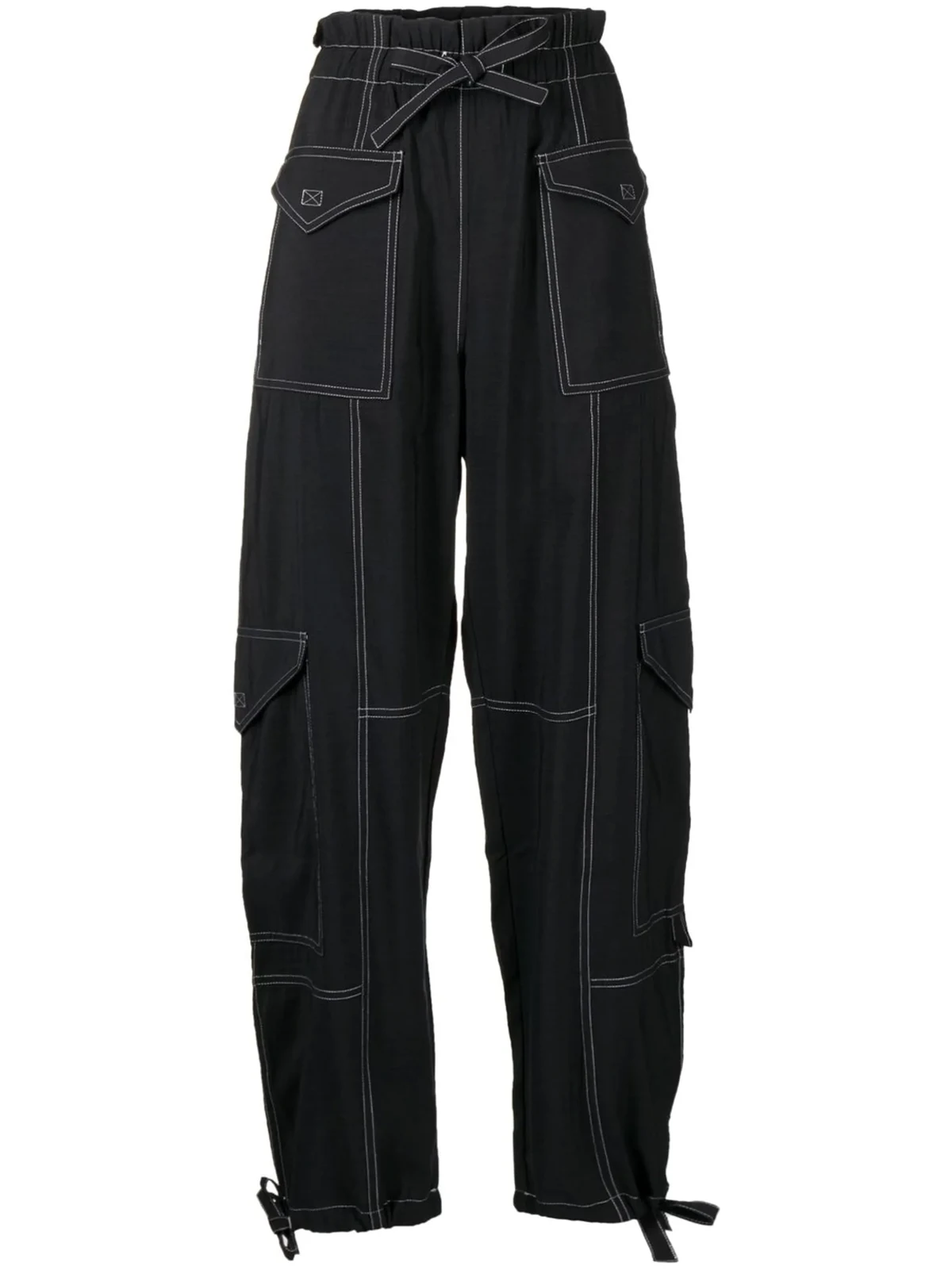 Slub tapered cargo pants