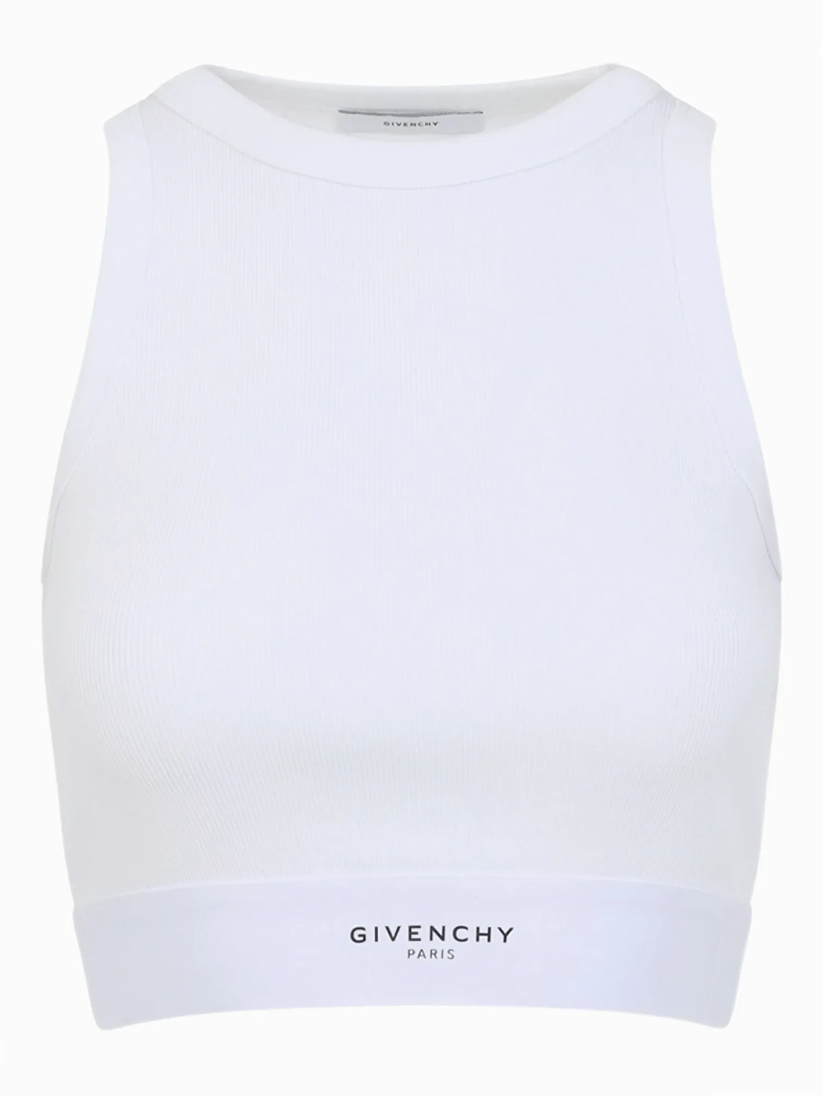 Geripptes Oberteil mit Logo-Band