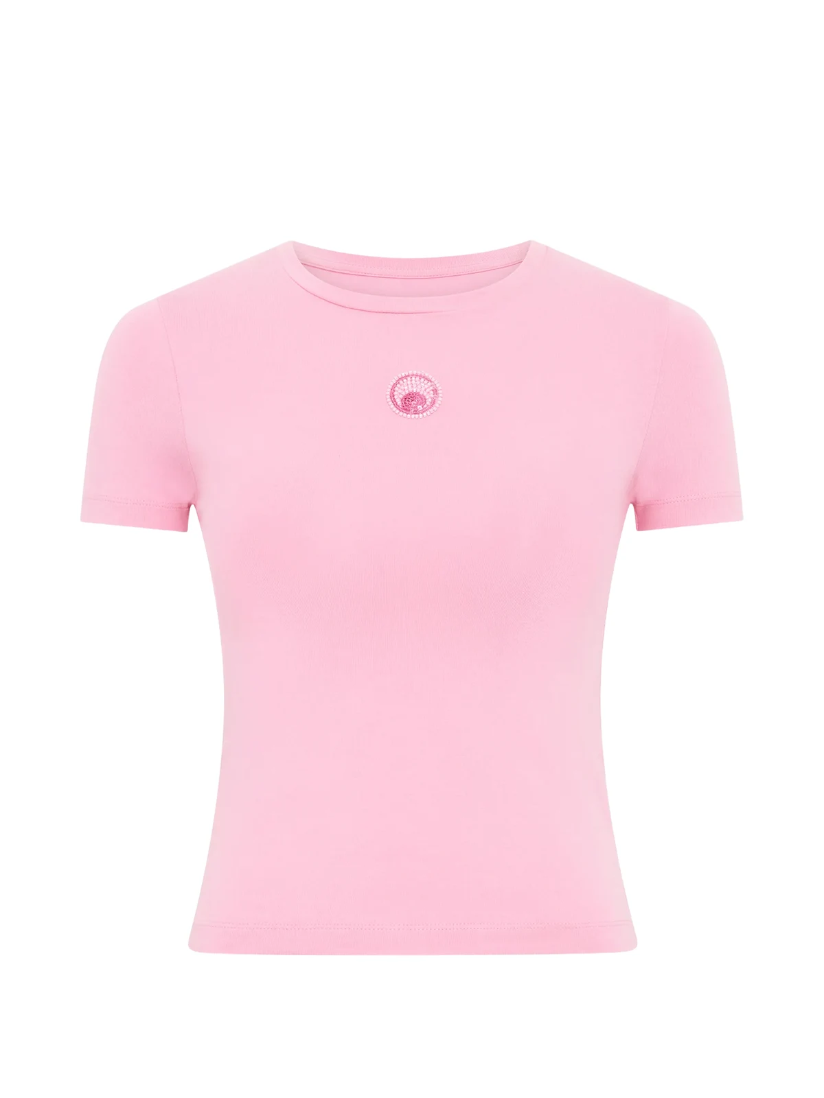 T-Shirt mit Perlen-Logo