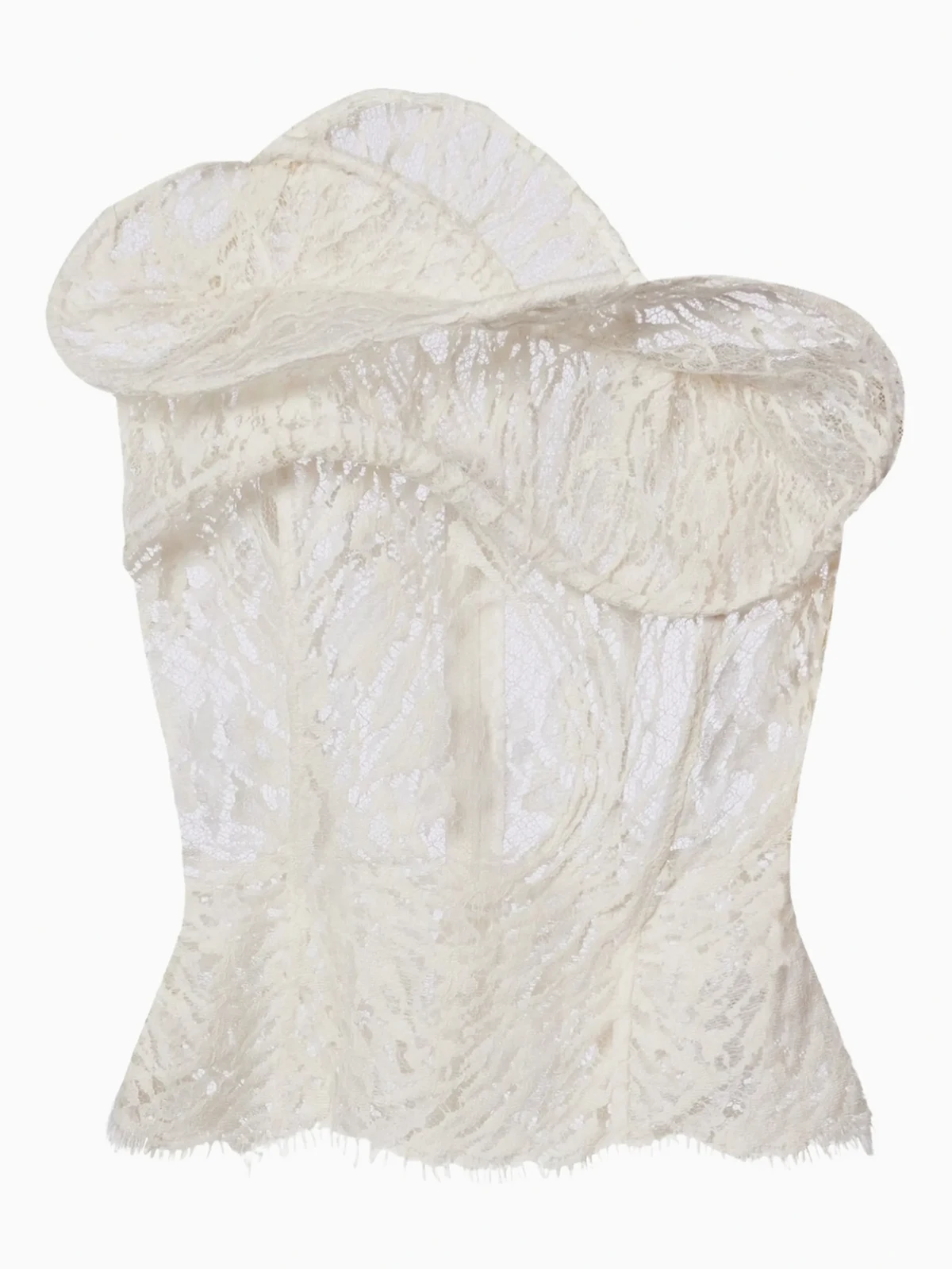 ruffled lace corset top