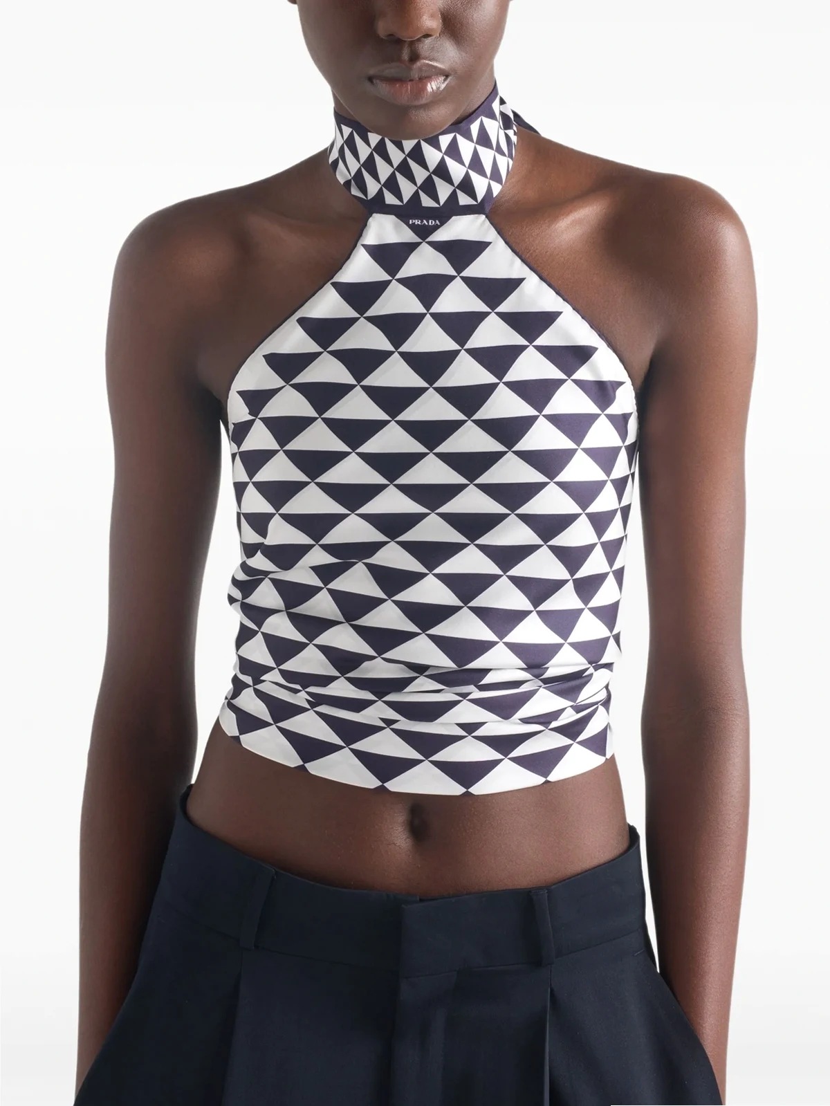 printed silk top