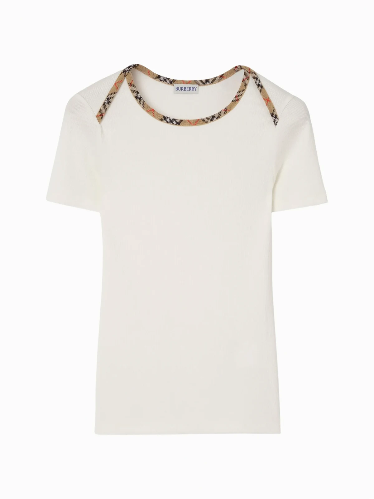 T-Shirt mit karierten Borten