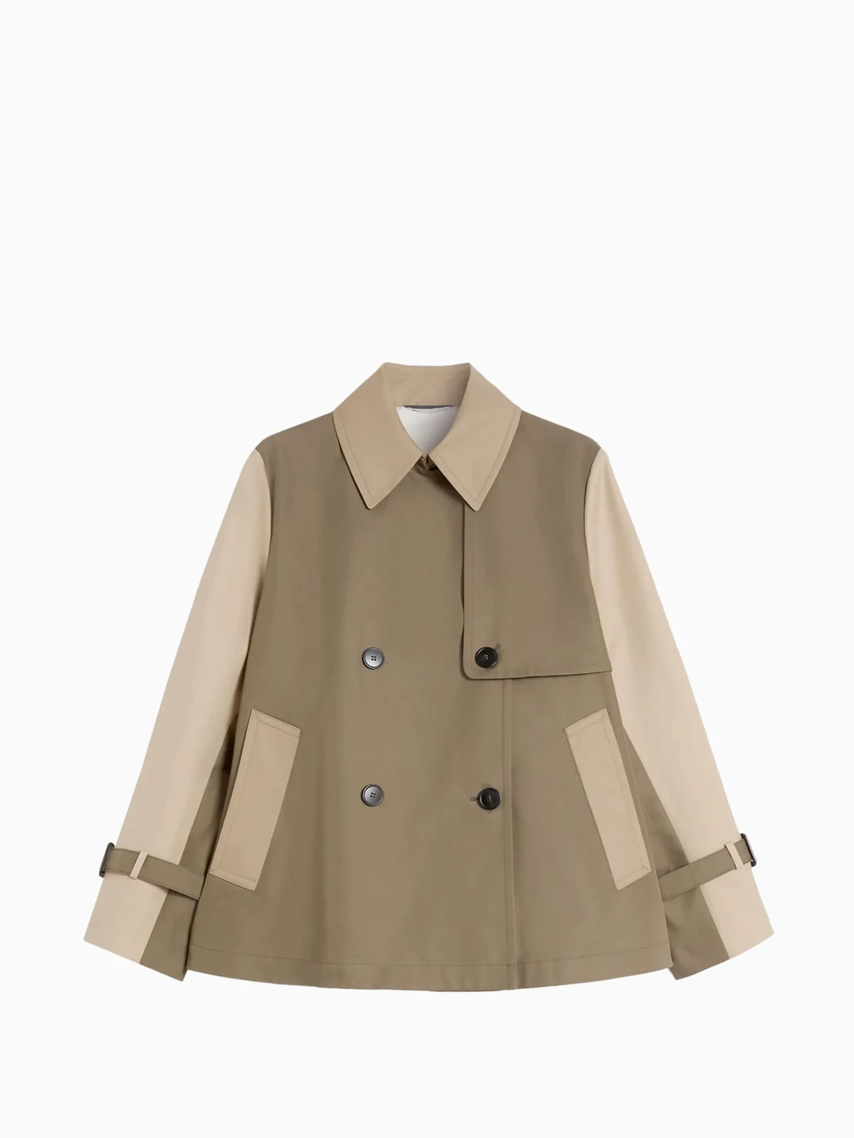 Doppelreihige Jacke mit Schnallenriemen