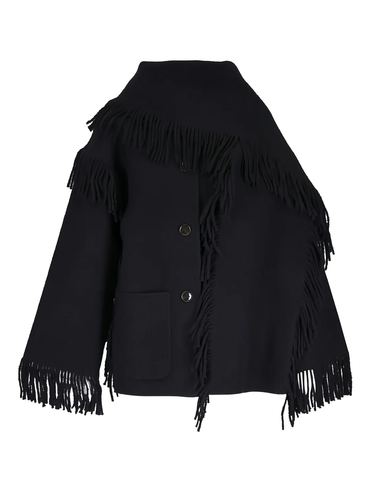 fringe button jacket