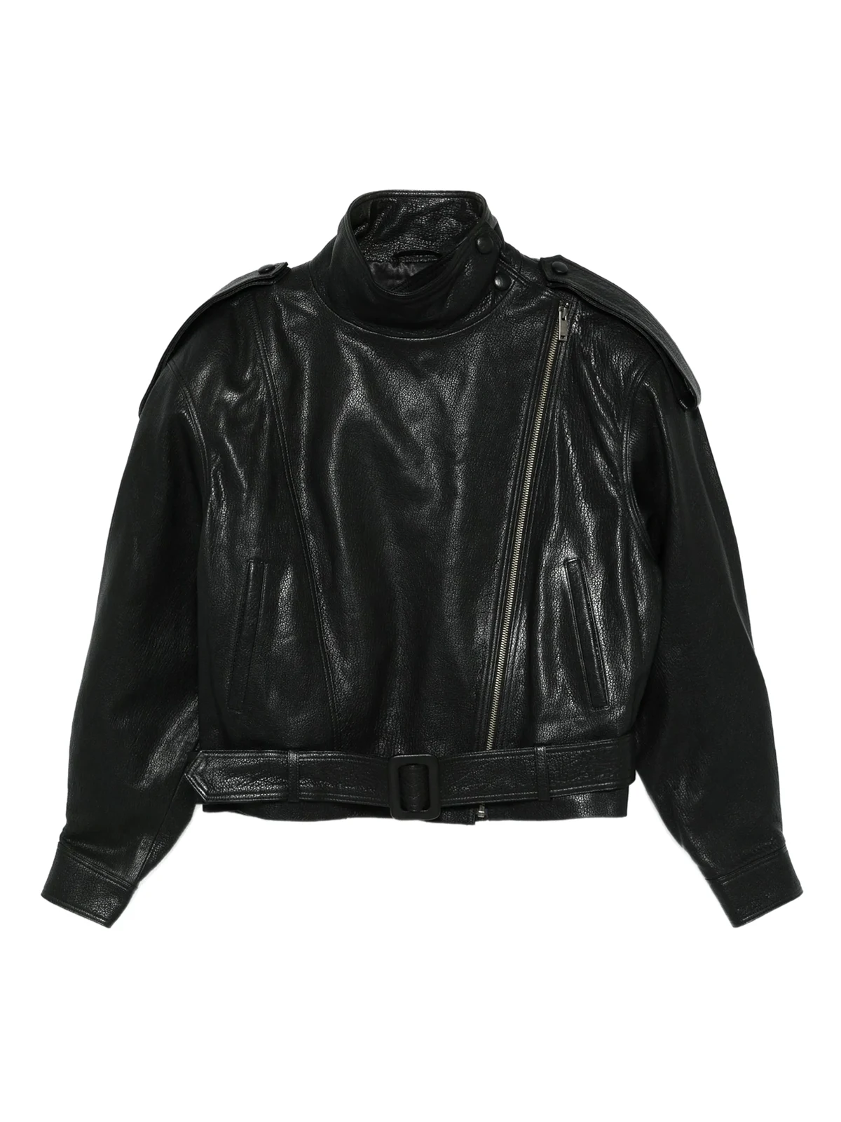 grained leather jacket