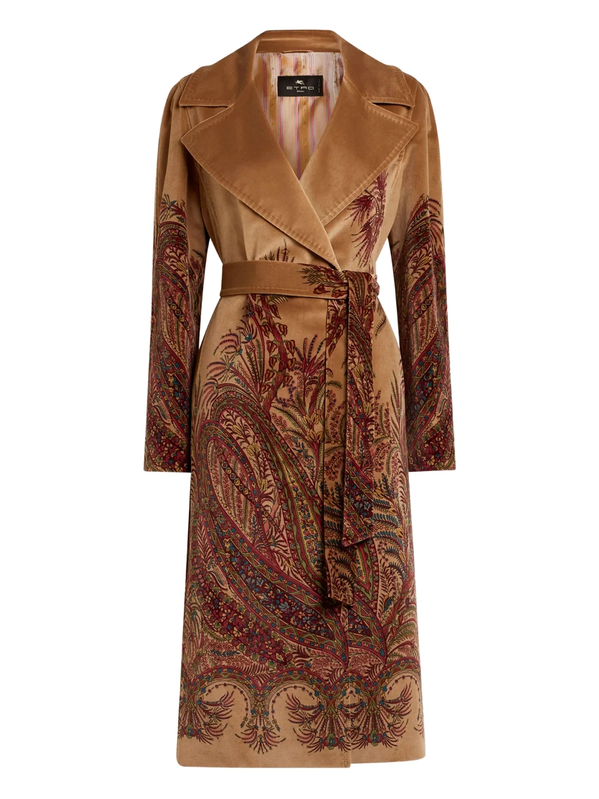 paisley-print velvet coat