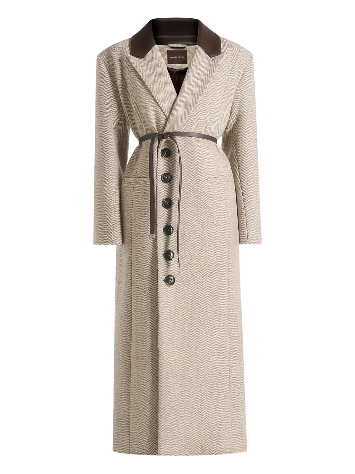 Anissa Oversized-Mantel mit Fischgrätenmuster