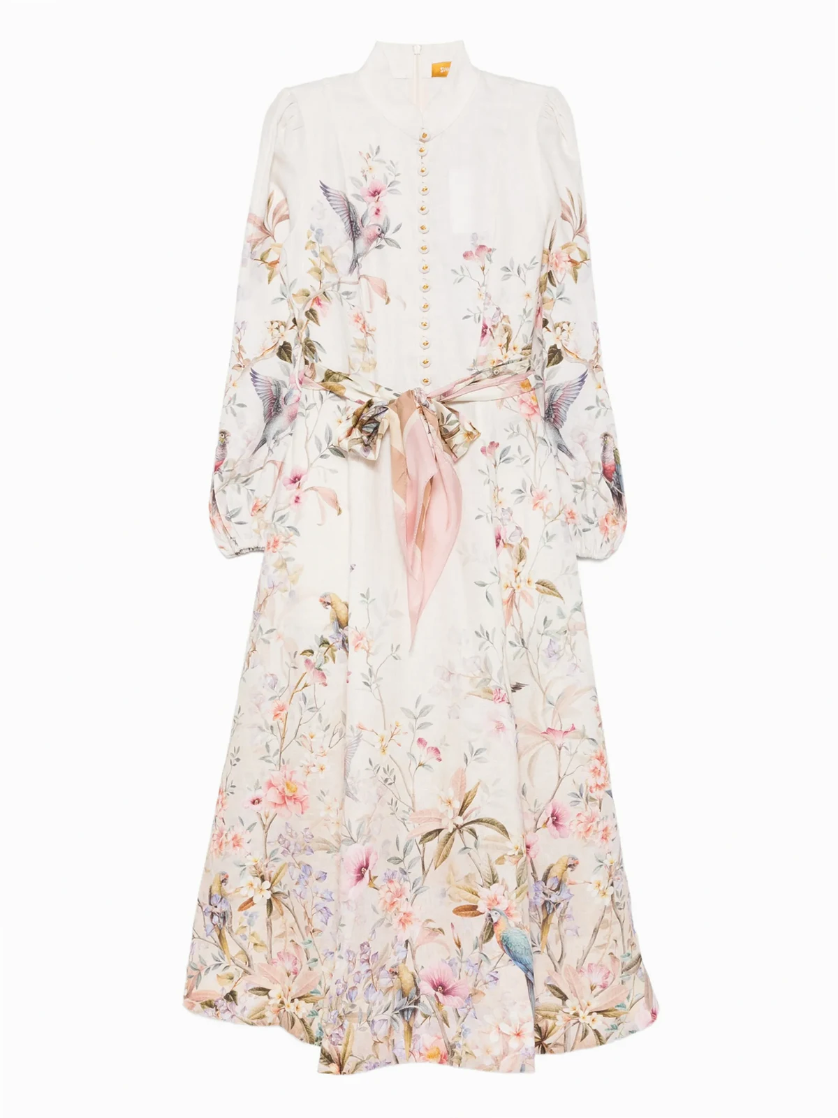 Rebellion button floral-print midi dress