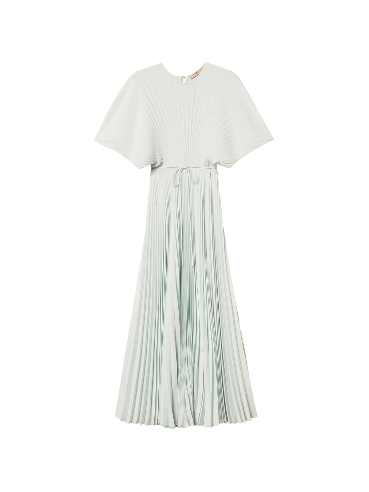 Plissiertes Kleid mit Bindegürtel