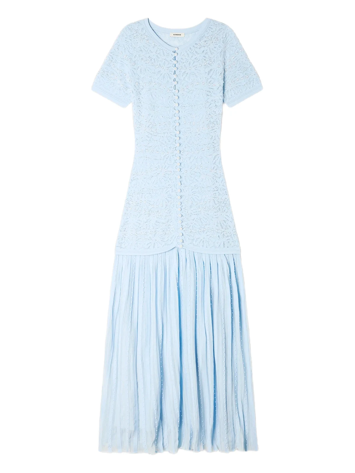 Strukturiertes Strickkleid mit Verzierung