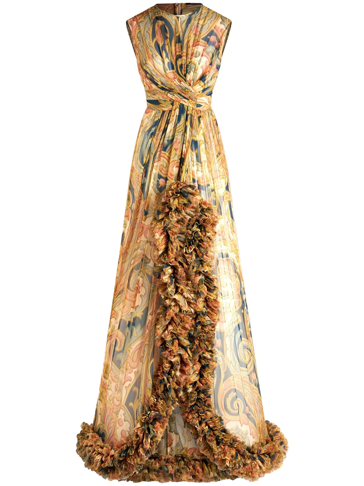Seiden-Maxikleid mit Print