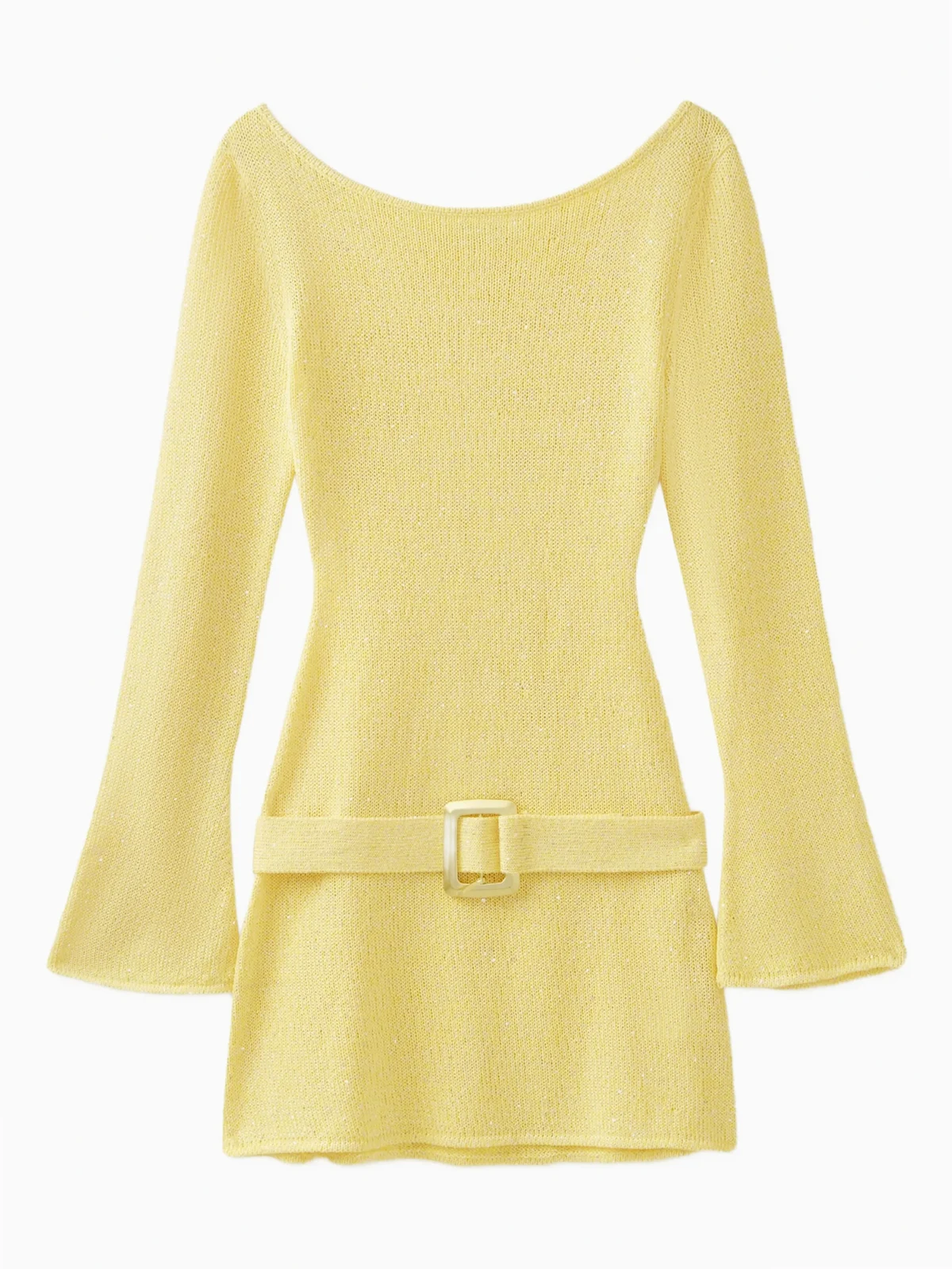 Maya belted-waist mini dress