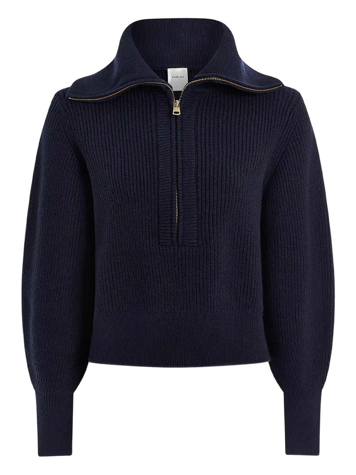 Maura half-zip ribbed sweater