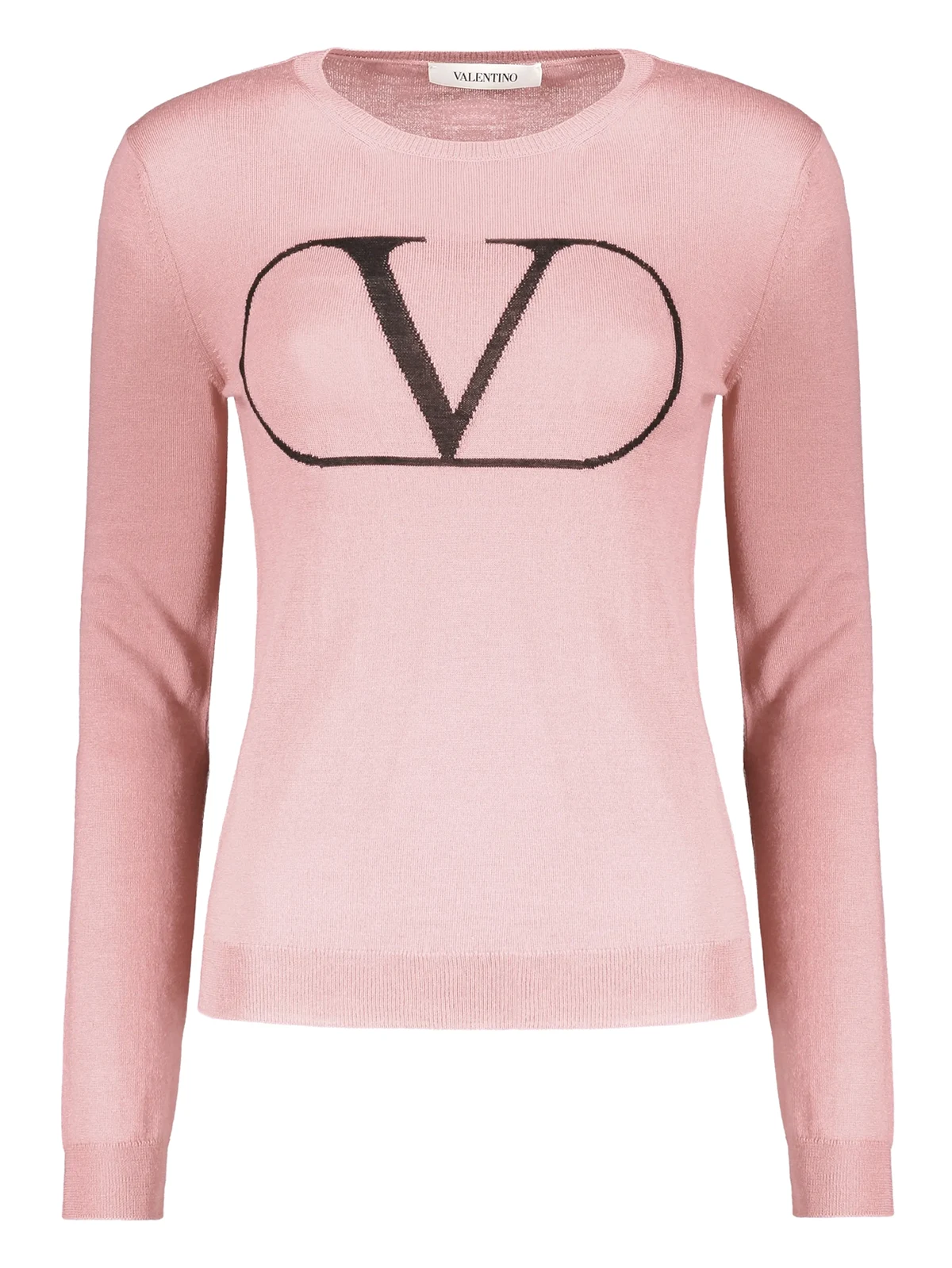 Gerippter Pullover mit Logo-Detail