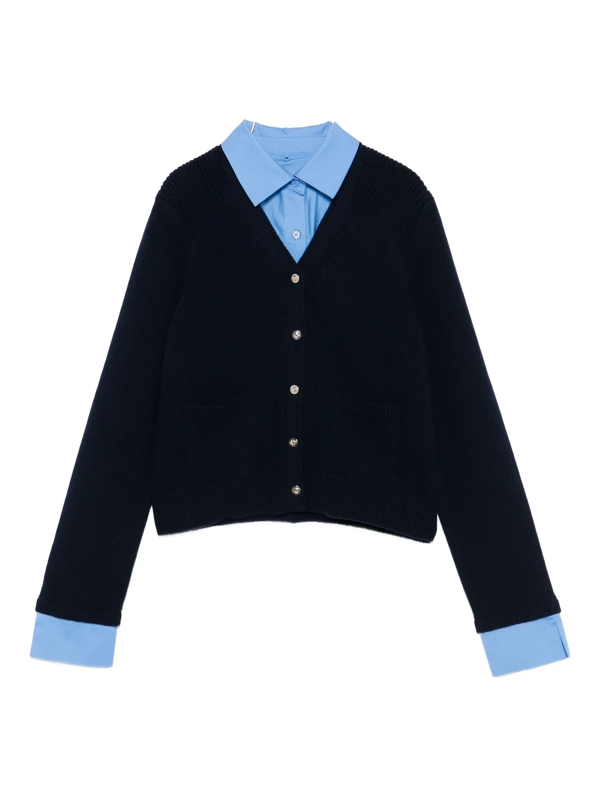 patch-pockets button-up cardigan