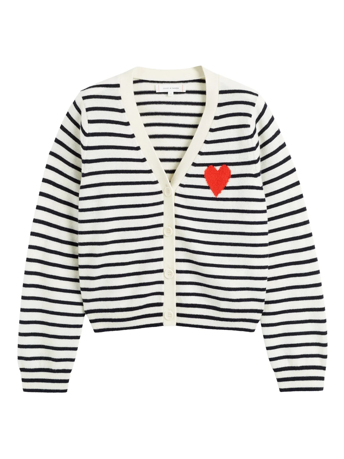 Gestreifter Breton Heart Cardigan
