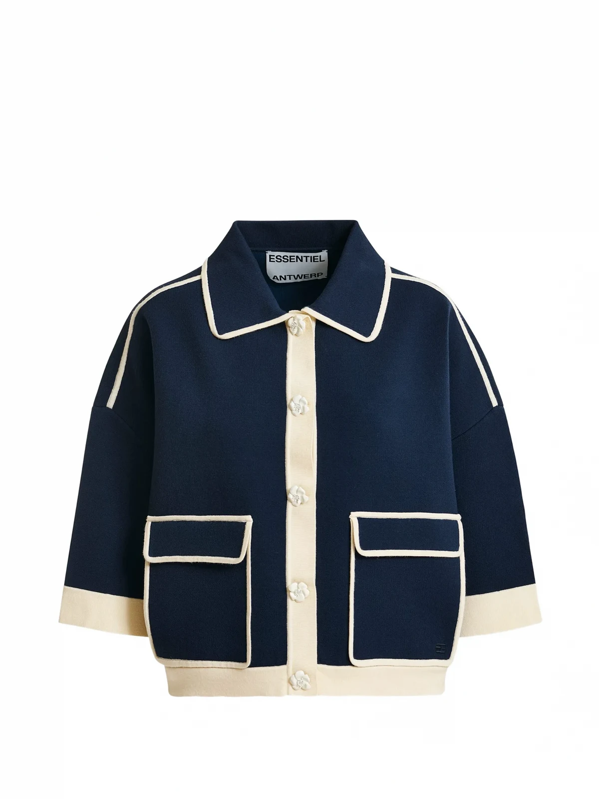 contrast-trim cardigan