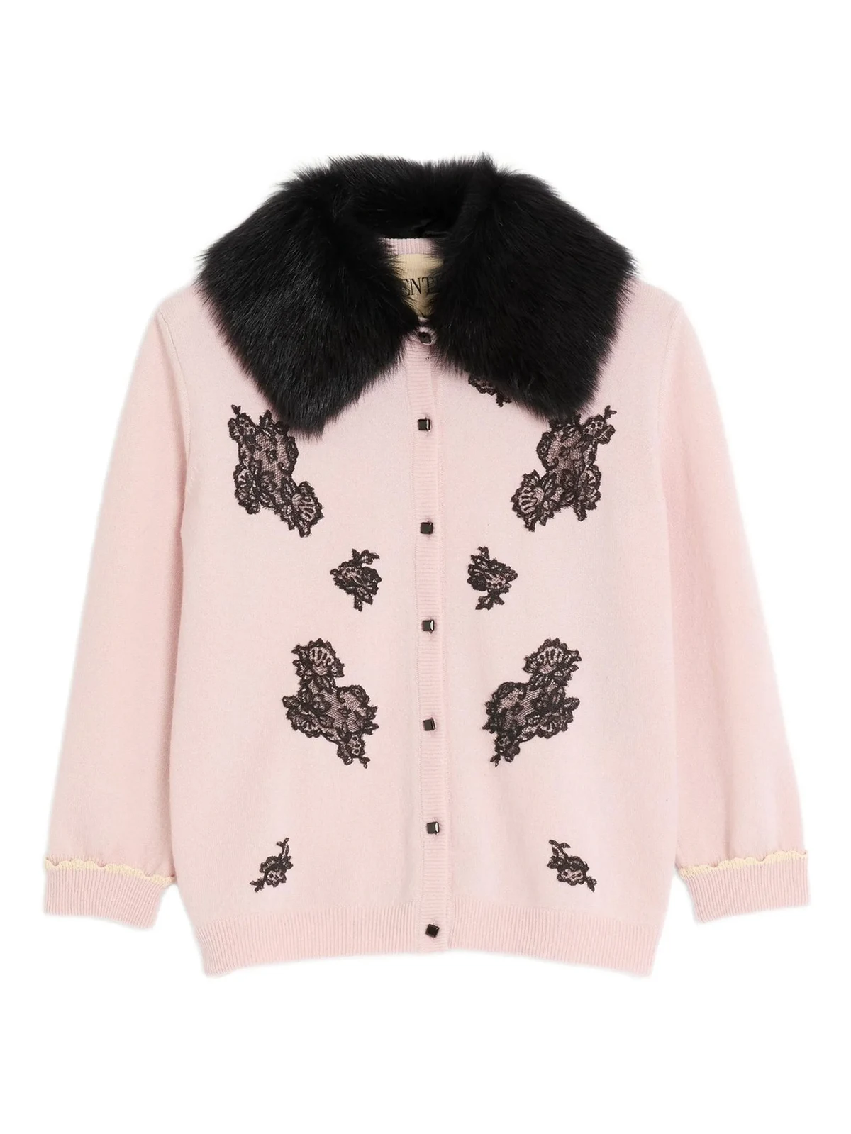 Cardigan mit Shearling-Kragen