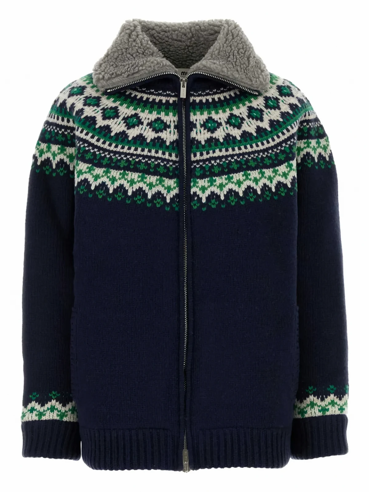 Wollcardigan mit Fair-Isle-Muster
