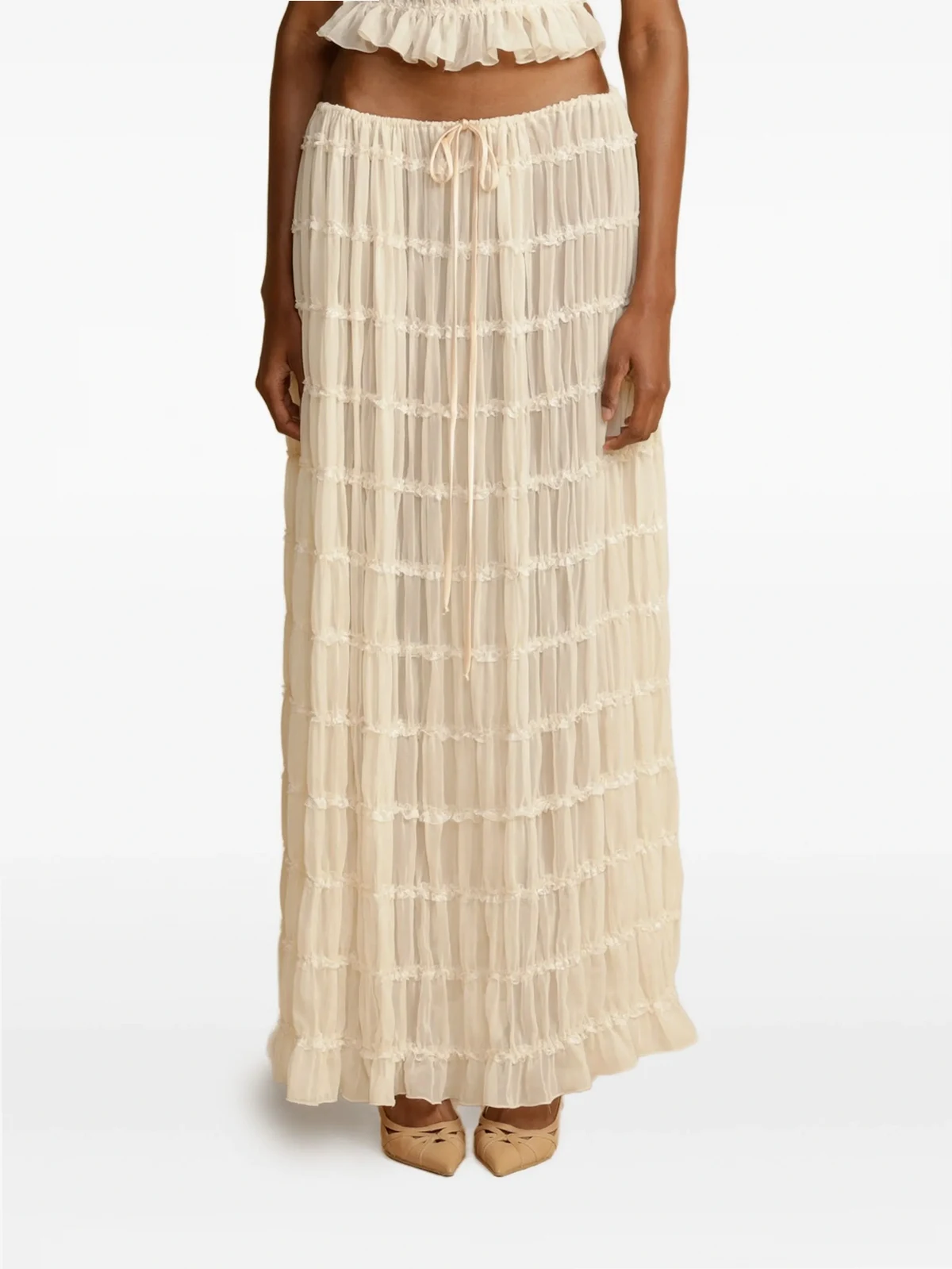 Juliette ruched maxi skirt