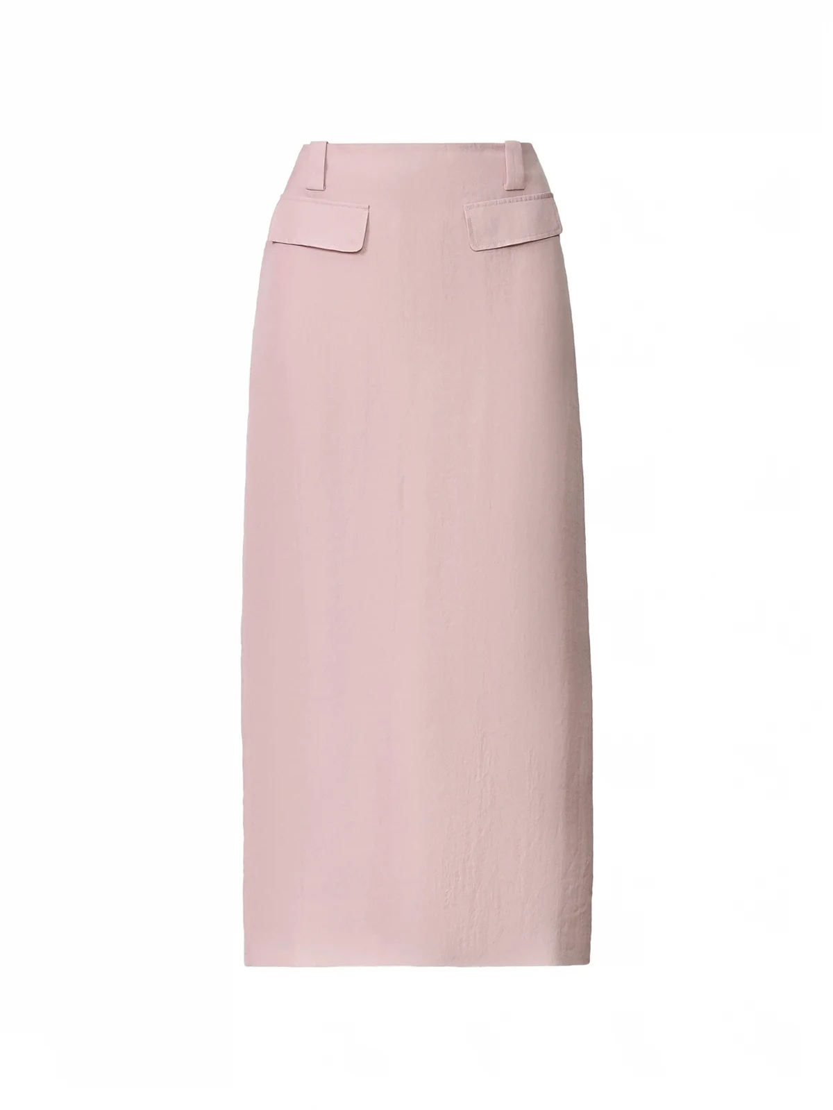 flap-pocket midi skirt