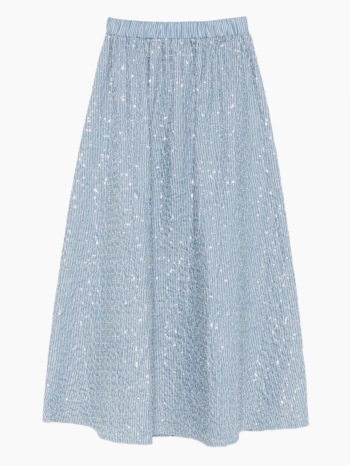 striped-pattern embellished maxi skirt