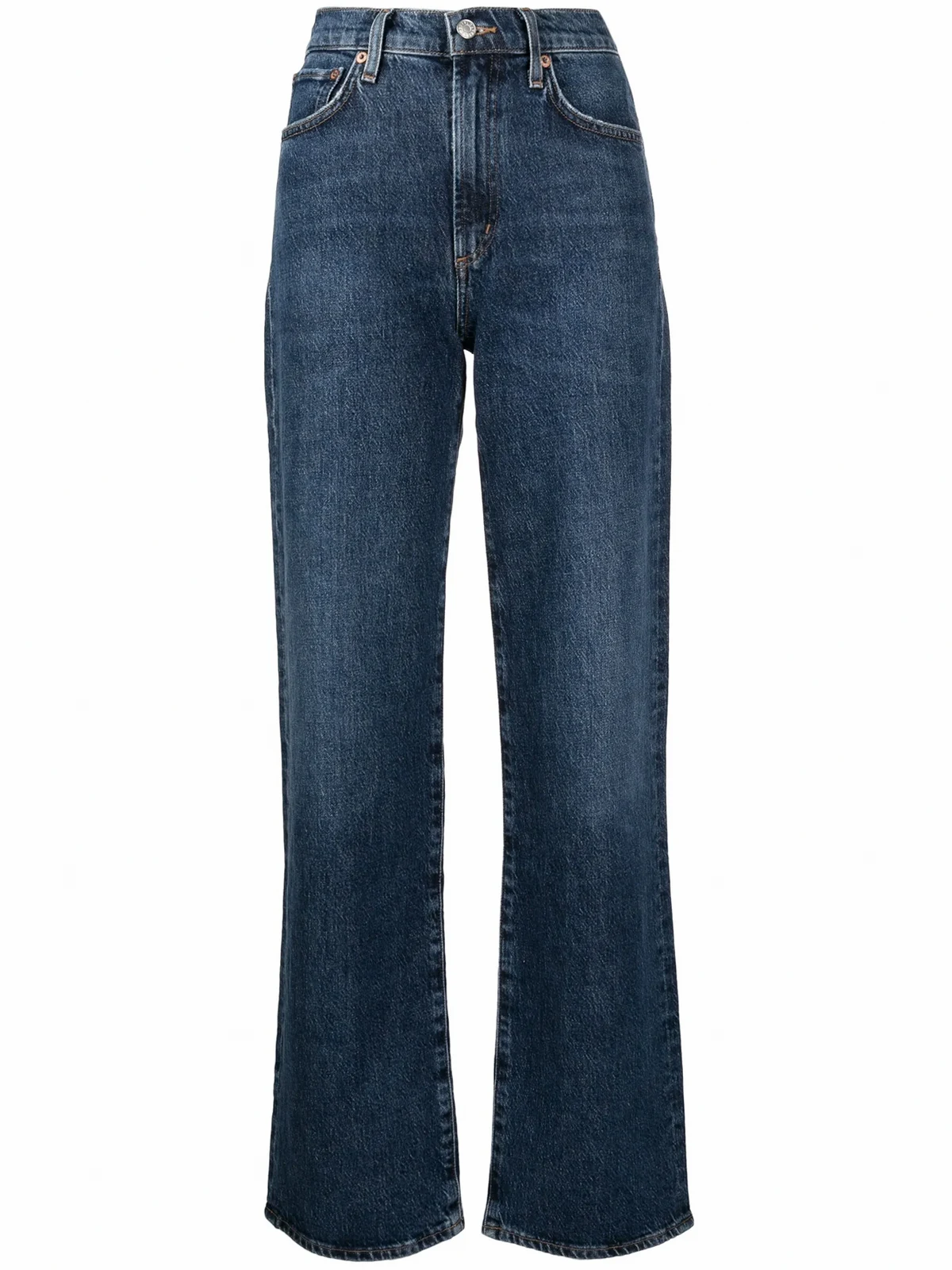 Halbhohe Straight-Leg-Jeans