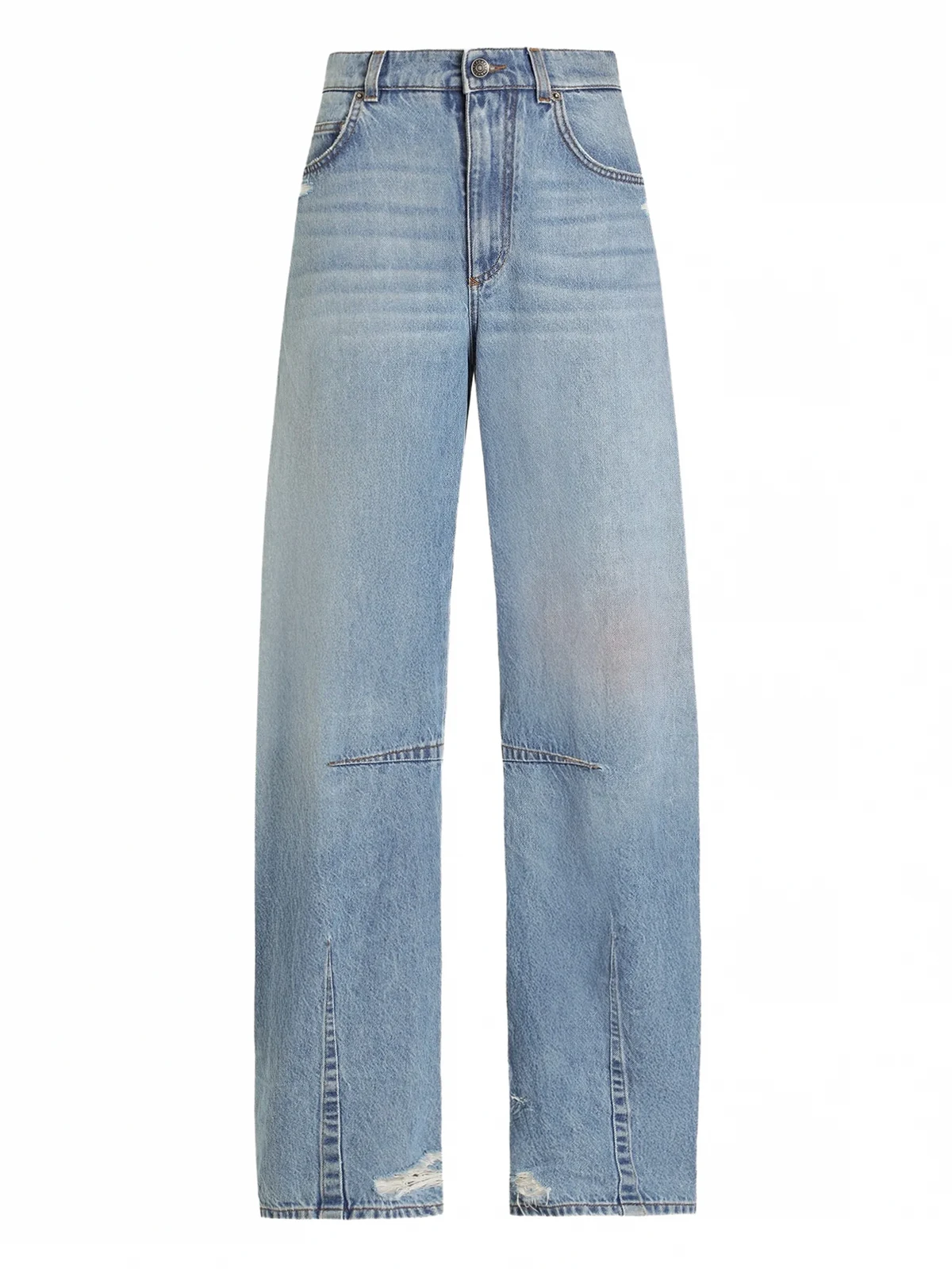 panel distressed jeans