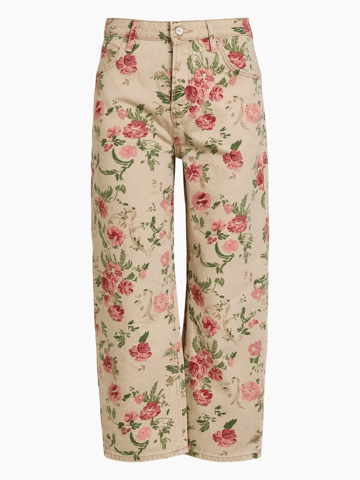 Deep Trance Jeans mit Blumen-Print
