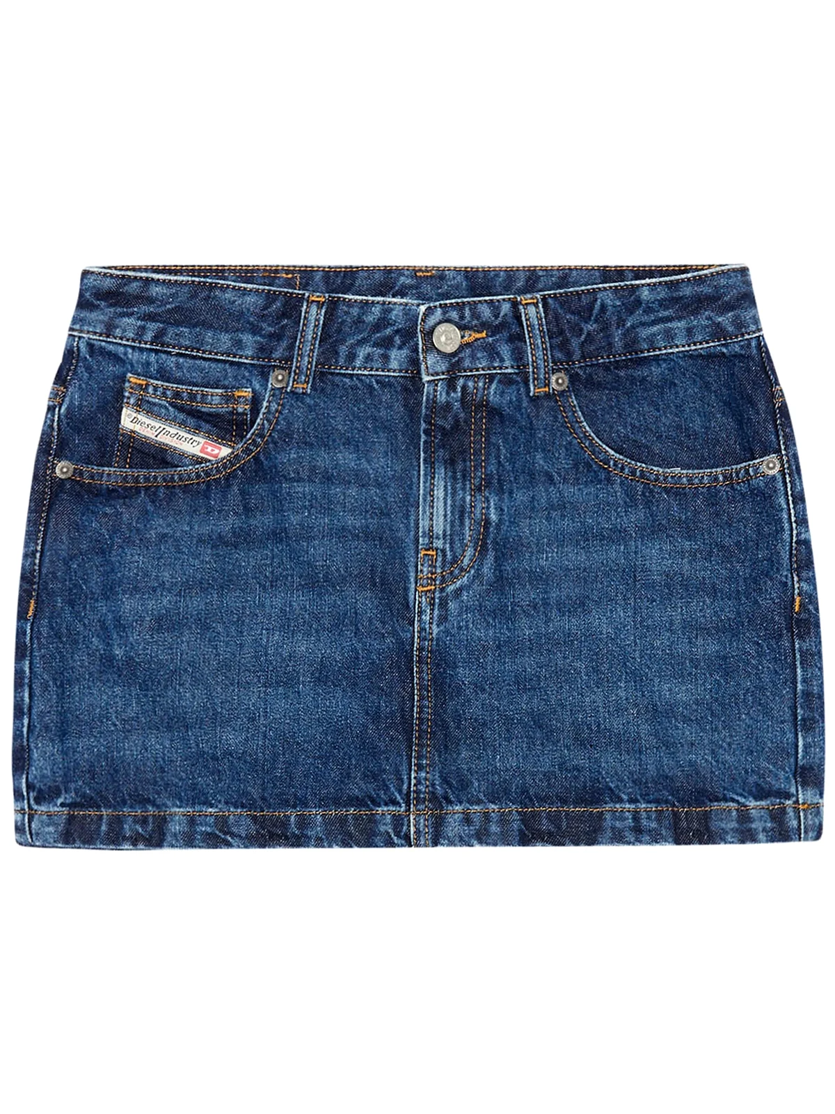 De-Ron low-rise denim miniskirt