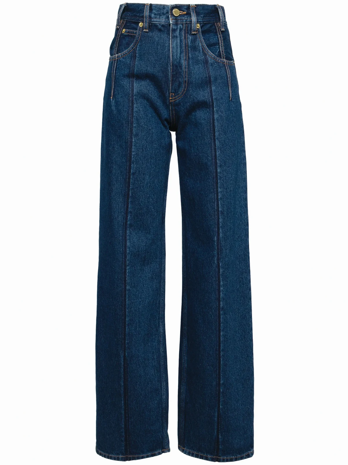 creased straight jeans