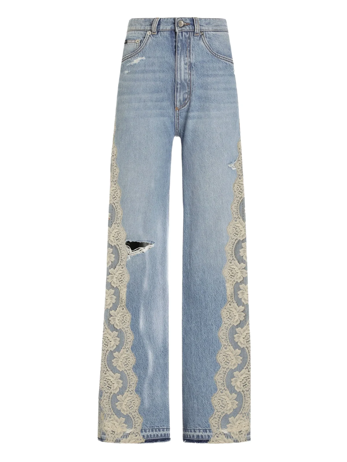 lace-panelled jeans