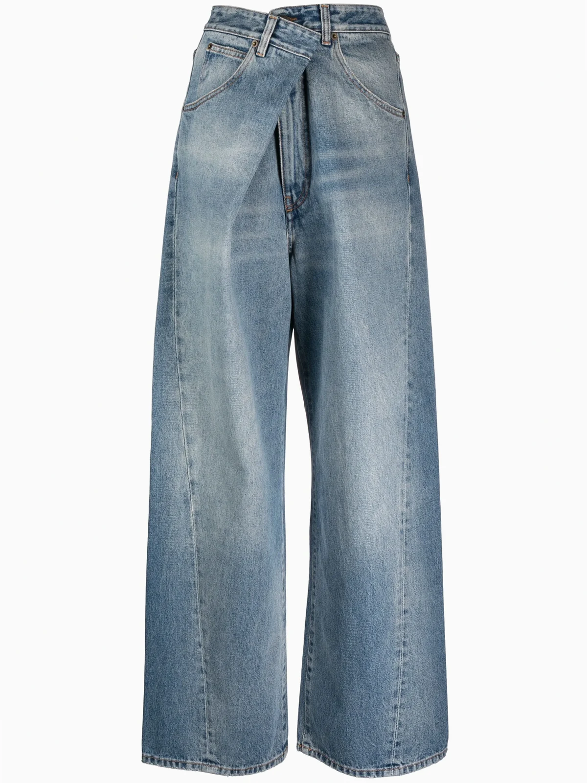 Ines asymmetric wide-leg jeans