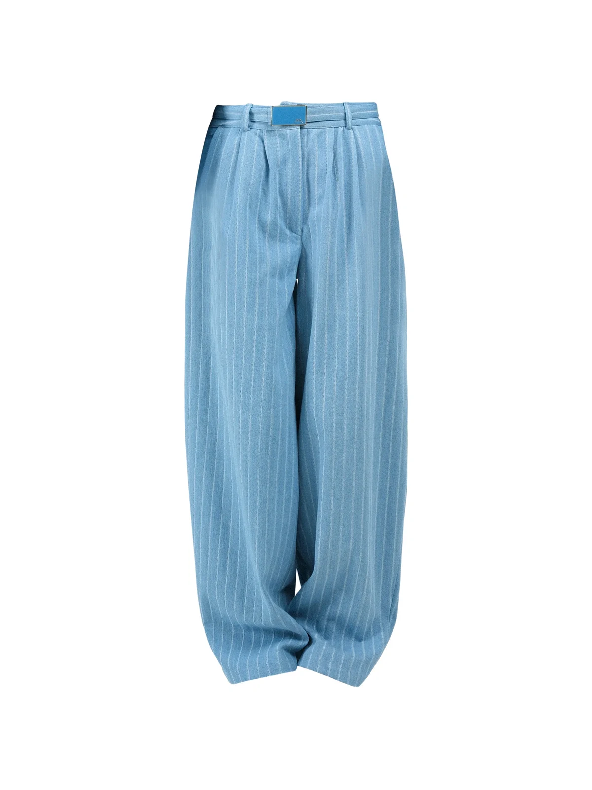 Gestreifte Jeans mit weitem Bein