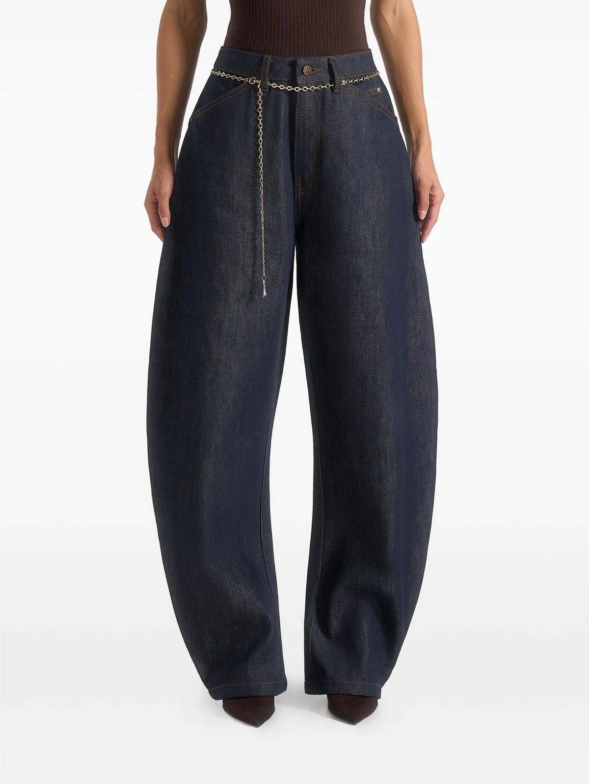 Enora chain-detail blue hourglass jeans